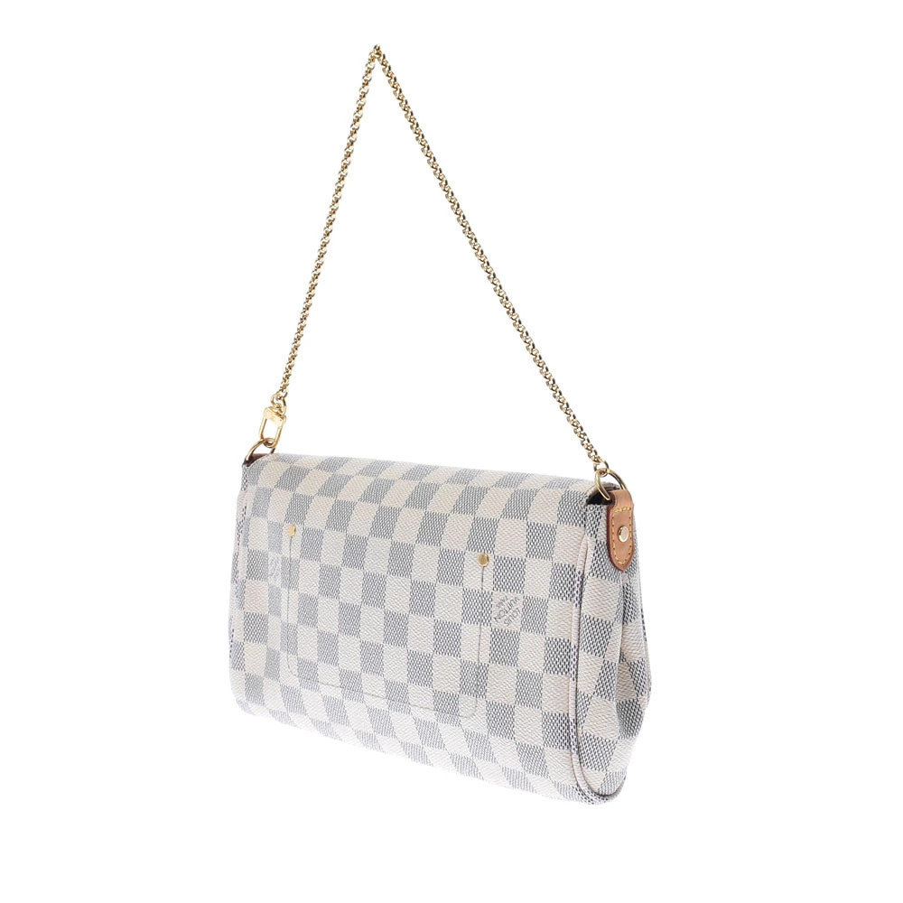 Louis Vuitton White Bag Shoulder Favorite Damier White Canvas Azur White